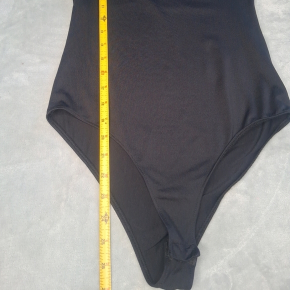 Zara Women's Solid Round Neck Long Sleeve Stretchy Bodysuit Black Size Medium - Picture 14 of 15